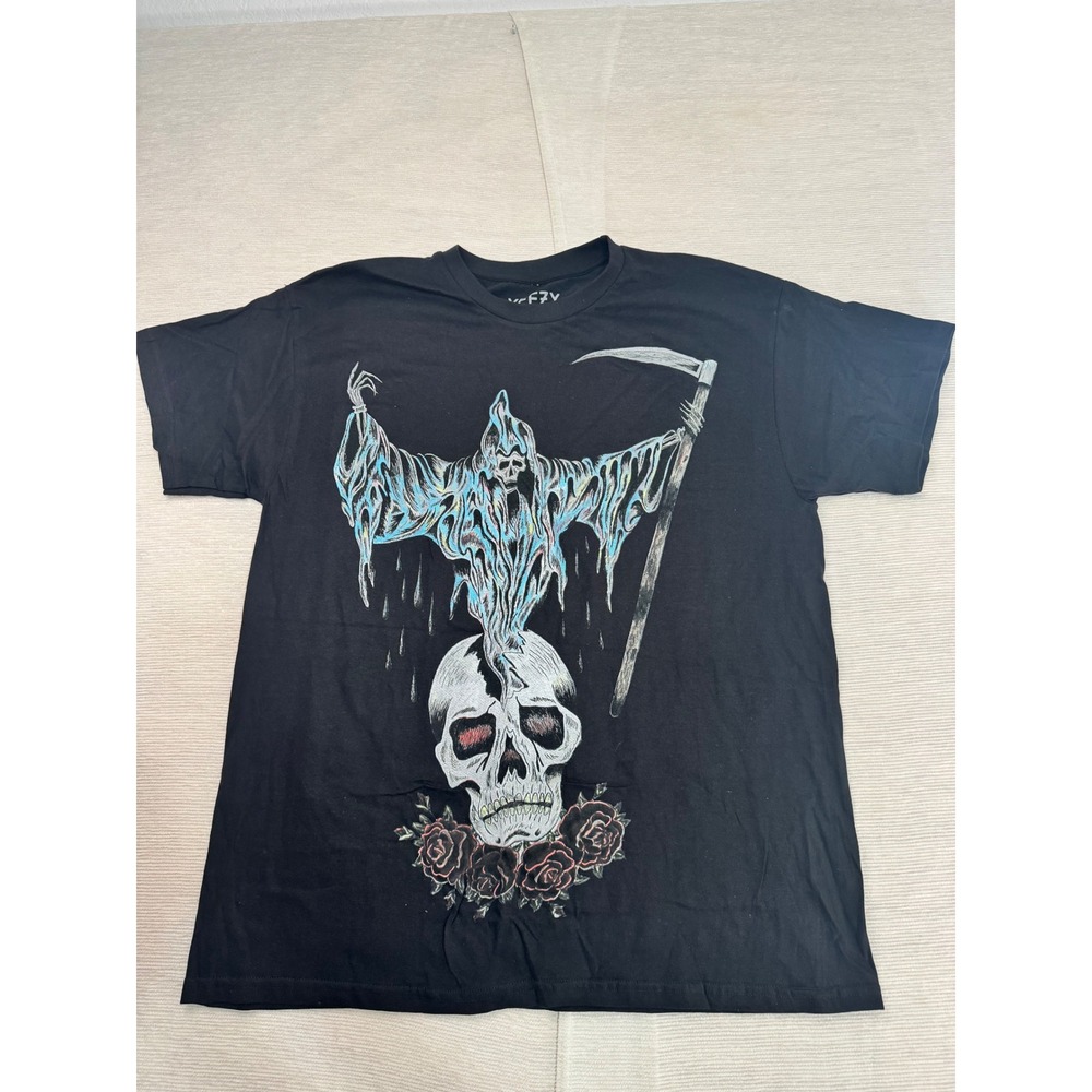 Yeezy Yeezus Tour Grim Reaper Skull Graphic T-Shirt Black Large Mens